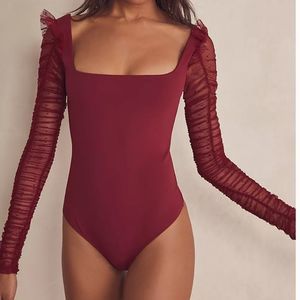 NWT FREE PEOPLE MUST BE LOVE WINE BODYSUIT
